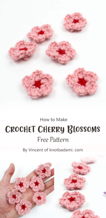 How to Crochet Cherry Blossoms By Vincent of knotbadami. com