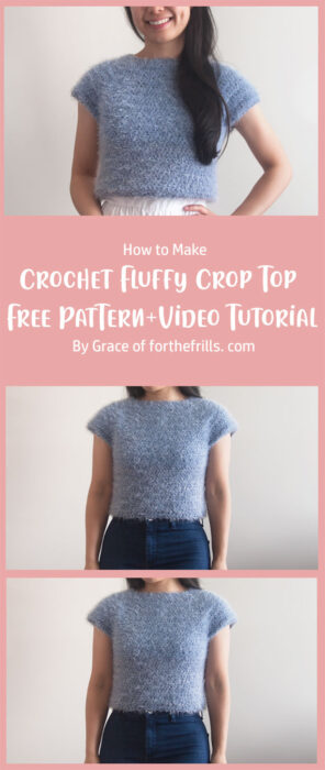 Crochet Fluffy Crop Top - Free Pattern + Video Tutorial By Grace of forthefrills. com