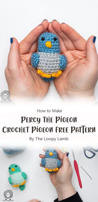 Percy the Pigeon - Crochet Pigeon Free Pattern Step By Step Tutorial By The Loopy Lamb