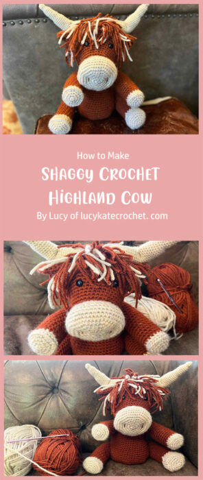 Shaggy Crochet Highland Cow By Lucy of lucykatecrochet. com