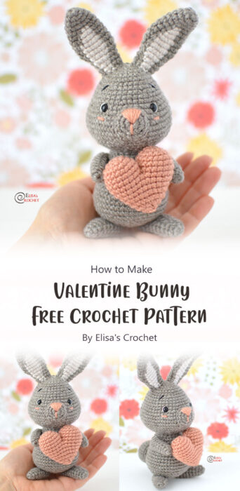 Valentine Bunny Free Crochet Pattern By Elisa's Crochet