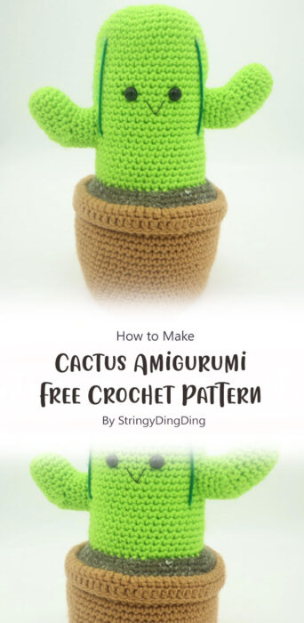 Cactus Amigurumi - Free Crochet Pattern By StringyDingDing