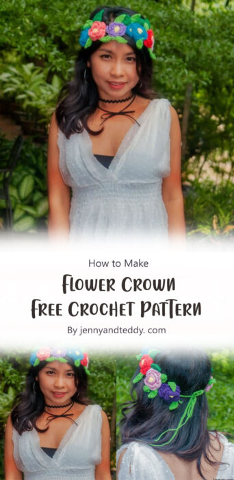 Flower Crown Free Crochet Pattern By jennyandteddy. com