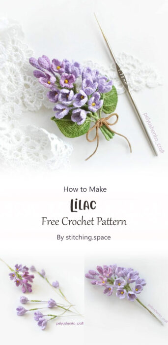 Free Pattern of the Crocheted Awesome Lilac By stitching.space