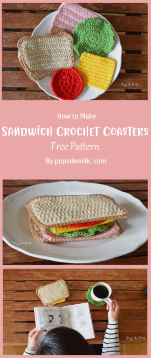 Sandwich Crochet Coasters By popsdemilk. com