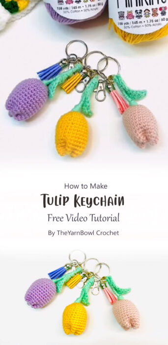 Tulip Keychain By TheYarnBowl Crochet