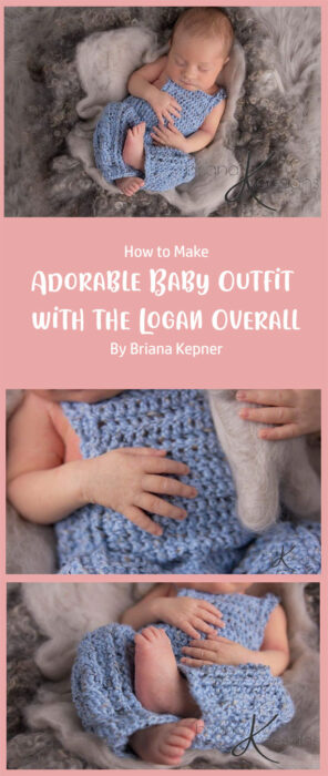 Adorable Baby Outfit with the Logan Overall Free Crochet Pattern By Briana Kepner