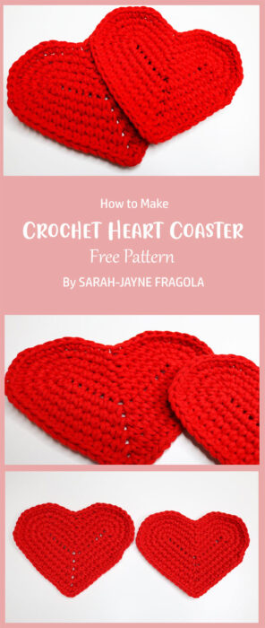 Crochet Heart Coaster By SARAH-JAYNE FRAGOLA