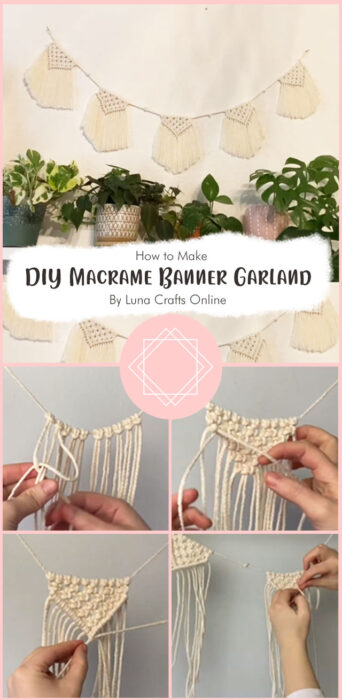 DIY Macrame Banner Garland Tutorial By Luna Crafts Online