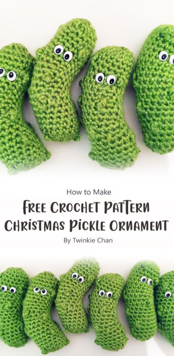 Free Crochet Pattern: Christmas Pickle Ornament By Twinkie Chan