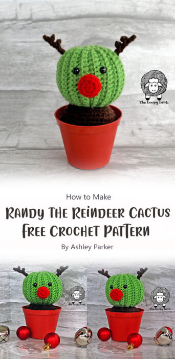 Randy the Reindeer Cactus Free Crochet Pattern By Ashley Parker
