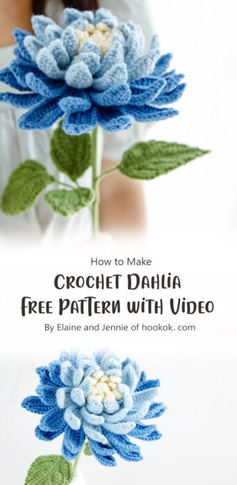 Crochet Dahlia - Free Pattern with Video By Elaine and Jennie of hookok. com