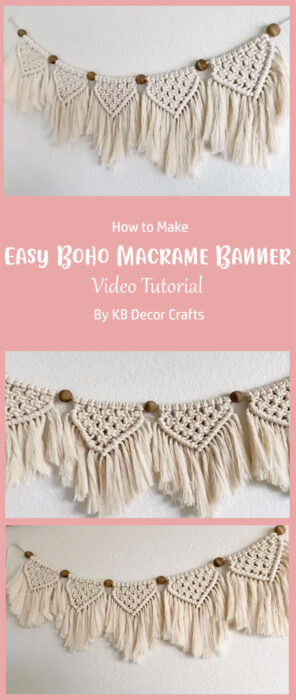 Easy Boho Macrame Banner By KB Decor Crafts