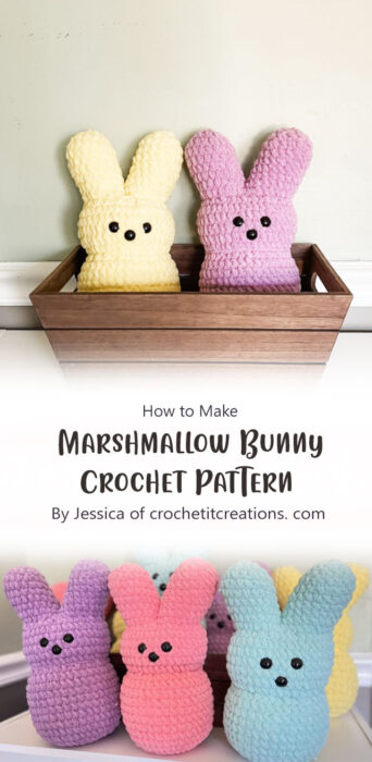 Marshmallow Bunny Crochet Pattern By Jessica of crochetitcreations. com