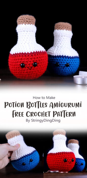 Potion Bottles Amigurumi - Free Crochet Pattern By StringyDingDing