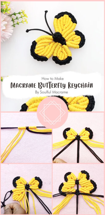 Macrame Butterfly Keychain By Soulful Macrame