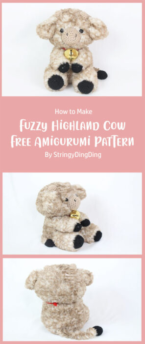 Fuzzy Highland Cow - Free Amigurumi Pattern By StringyDingDing