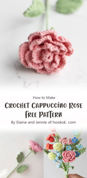 Crochet Cappuccino Rose- Free Pattern By Elaine and Jennie of hookok. com