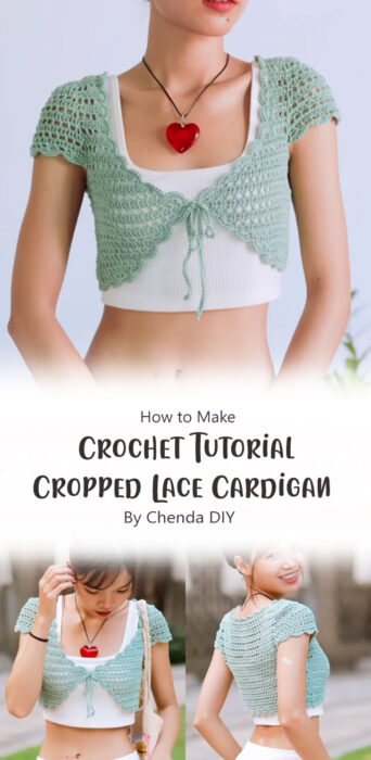 Crochet Cropped Lace Cardigan Tutorial By Chenda DIY