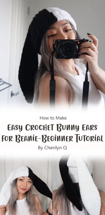 Easy Crochet Bunny Ears for Beanie (Beginner Tutorial) By Cherilyn Q