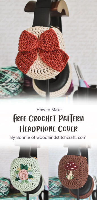 Free Crochet Pattern Headphone Cover By Bonnie of woodlandstitchcraft. com