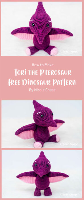 Tori the Pterosaur - Free Dinosaur Crochet Pattern By Nicole Chase