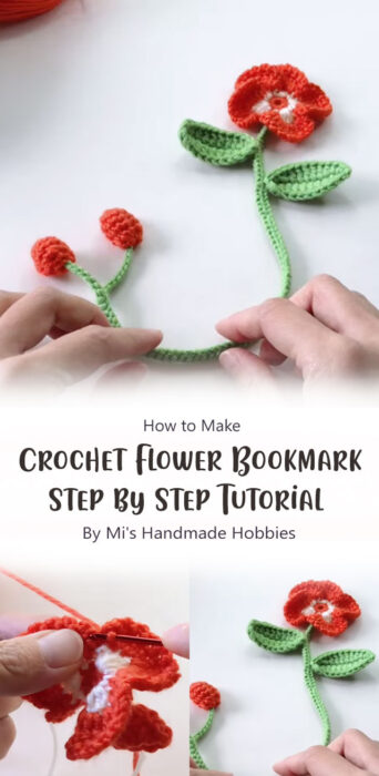 Crochet Flower Bookmark - Step by Step Tutorial By Mi's Handmade Hobbies