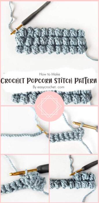 Crochet Popcorn Stitch Pattern By easycrochet. com