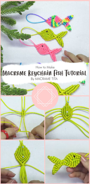 Macrame Keychain Fish Pattern By MACRAME TITA