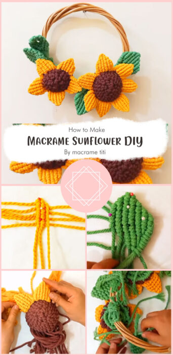 Macrame Sunflower DIY By macrame titi