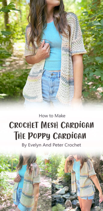 Crochet A Cute Mesh Cardigan- The Poppy Cardigan By Evelyn And Peter Crochet