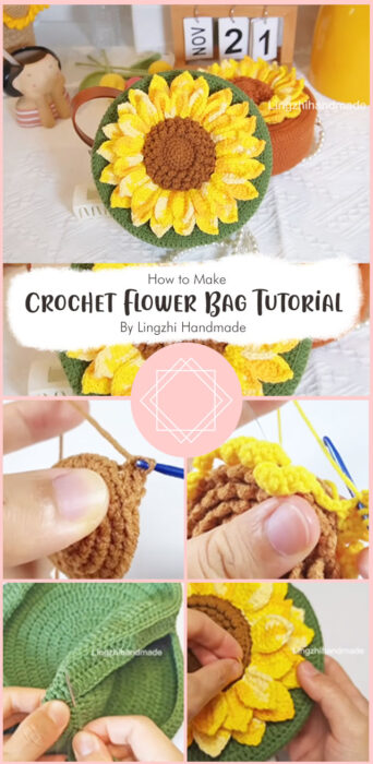 Crochet Flower Bag Tutorial By Lingzhi Handmade