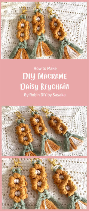 DIY Macrame Daisy Keychain By Robin DIY by Sayaka