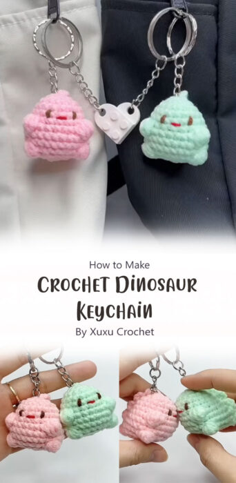 Crochet Dinosaur Keychain By Xuxu Crochet