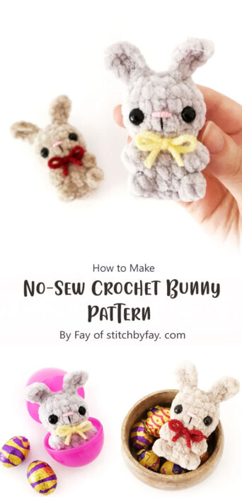 No-Sew Crochet Bunny Pattern By Fay of stitchbyfay. com