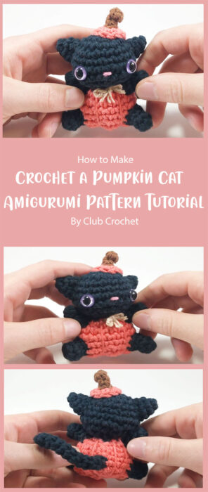 Crochet a Pumpkin Cat - Amigurumi Pattern Tutorial By Club Crochet