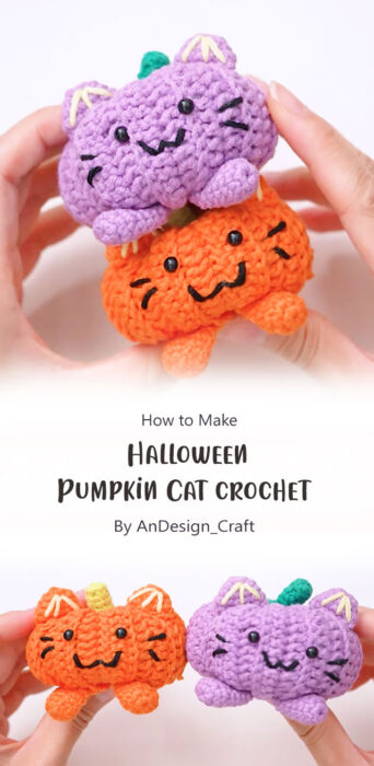 Halloween Pumpkin Cat crochet By AnDesign_Craft