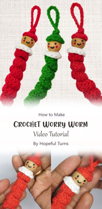 Crochet Worry Worm By Hopeful Turns
